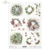 zimowe wianki, wianek, wieniec, wieńce, Winter Wreath, szyszka, szyszki, żołędzie, dąb, ostrokrzew, gwiazda betlejemska, rośliny 3D, 3D efekt, winter garland, wreath, wreaths, Winter Wreath, pinecone, pinecones, acorns, oak, holly, 3D plants